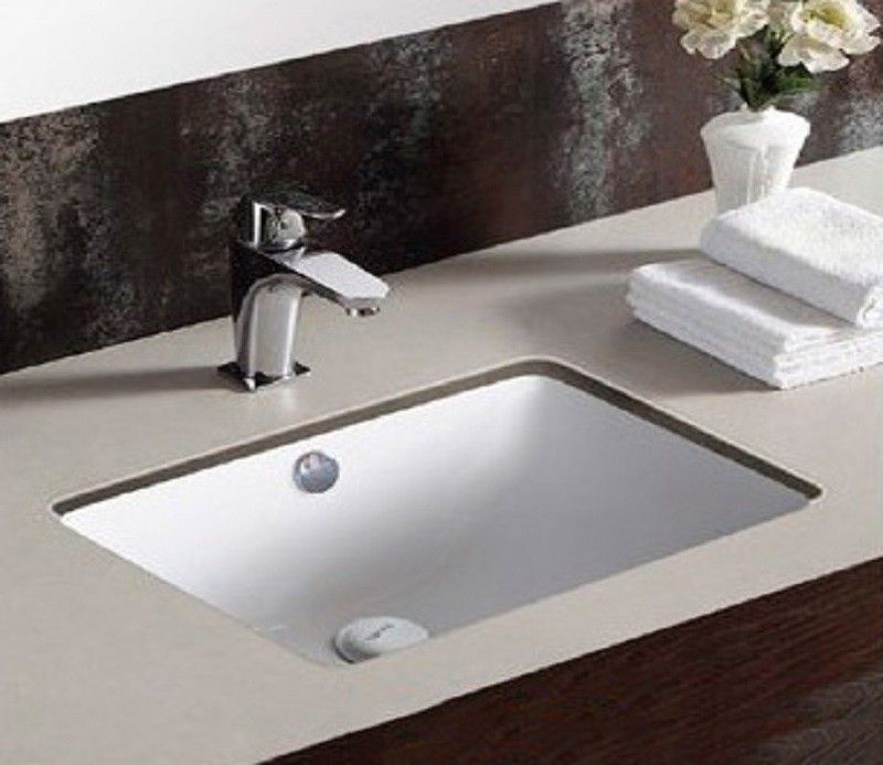 Раковина из сантехнического фаянса CeramaLux 540N 50х30 встраиваемая цвет белый без отверстий под смеситель