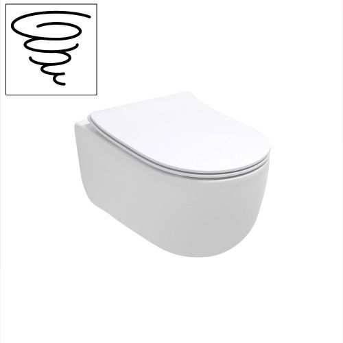 Унитаз подвесной Olympia Tornado TORSETR01 белый с сиденьем микролифт смыв торнадо
