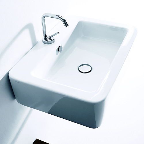 Раковина керамическая Kerasan EGO 324101*1 50 см подвесная цвет белый 1 отверстие под смеситель