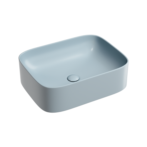 Раковина из сантехнического фарфора Ceramica Nova ELEMENT CN6052MHL 50х40 накладная цвет голубой без отверстий под смеситель
