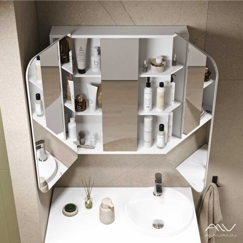 Зеркало-шкаф Alavann Cosmetic ALV0727001 80х80 подвесной цвет белый