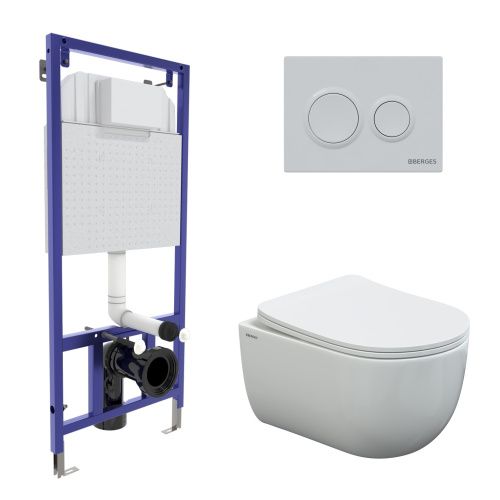 Комплект унитаз с инталляцией и клавишей смыва Berges NOVUM 043239