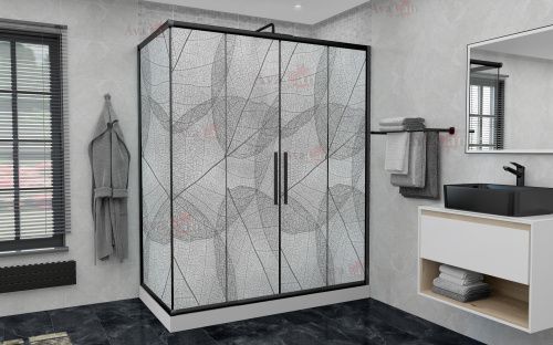 Душевой уголок AvaCan FB2-190-SB100MT 210х100 стекло матовое профиль черный без поддона