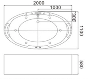 Ванна акриловая Frank 2018114 200х110 отдельностоящая овальная с каркасом - фото 4