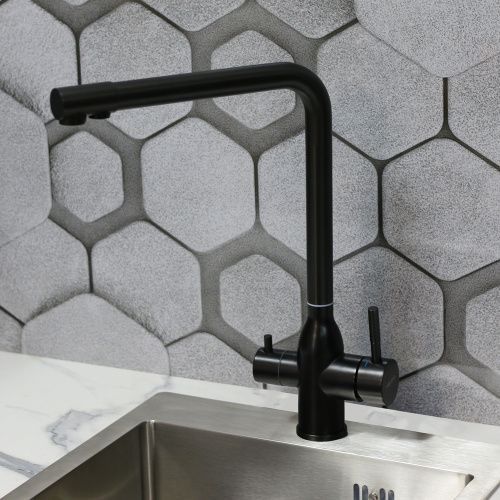 Смеситель для кухни Melana Stello 610304PVD-B графит на мойку графит