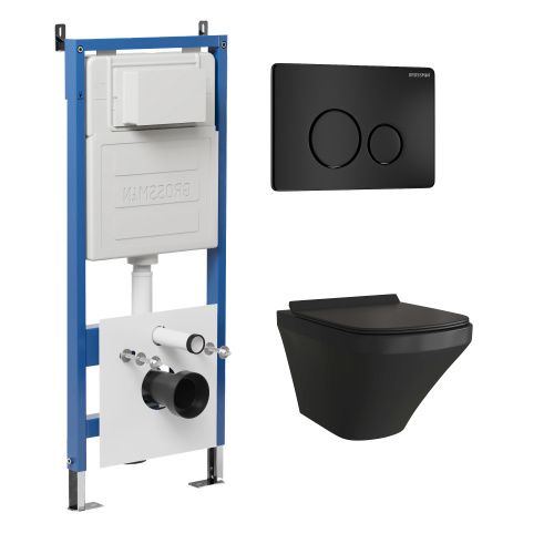 Инсталляция + кнопка смыва + унитаз Grossman Style 97.4440BMS.05.21M