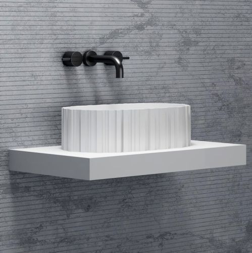 Раковина из искусственного камня Abber STEIN AS2655 60х40 накладная цвет белый без отверстий под смеситель