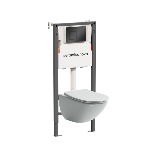 Инсталляция с кнопкой + унитаз Ceramica Nova Balance/Mono CN1905_121002MB