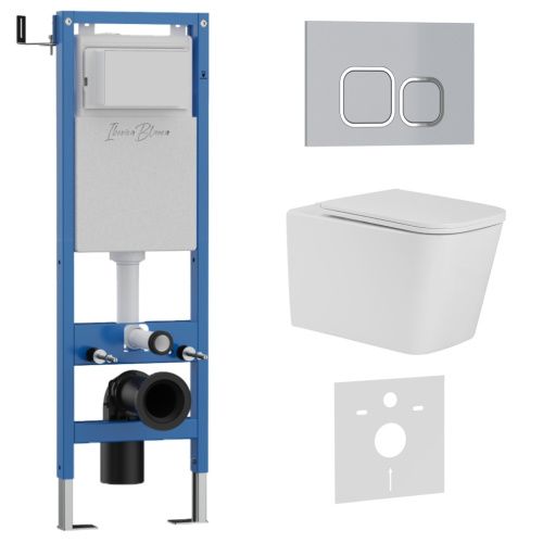 Комплект унитаз с инталляцией и клавишей смыва Iberica Blanca TOLEDO ALTO IB.001M.TLA.231.834