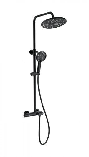 Душевая стойка Wonzon & Woghand Muse WW-B2091-A-MB настенная цвет черный с термостатом