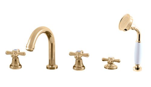 Смеситель RavSlezak MK162.5PZ на борт ванны золото