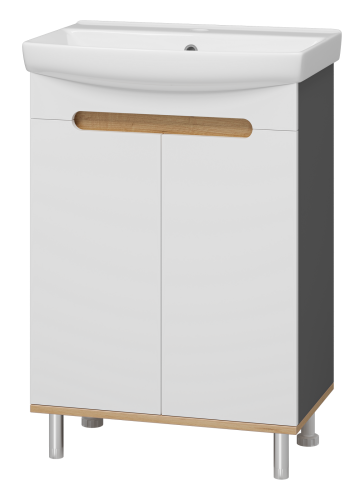 Тумба под раковину Misty Сканди Э-Ска01060-0150-2Д 60х40 напольная цвет белый/серый