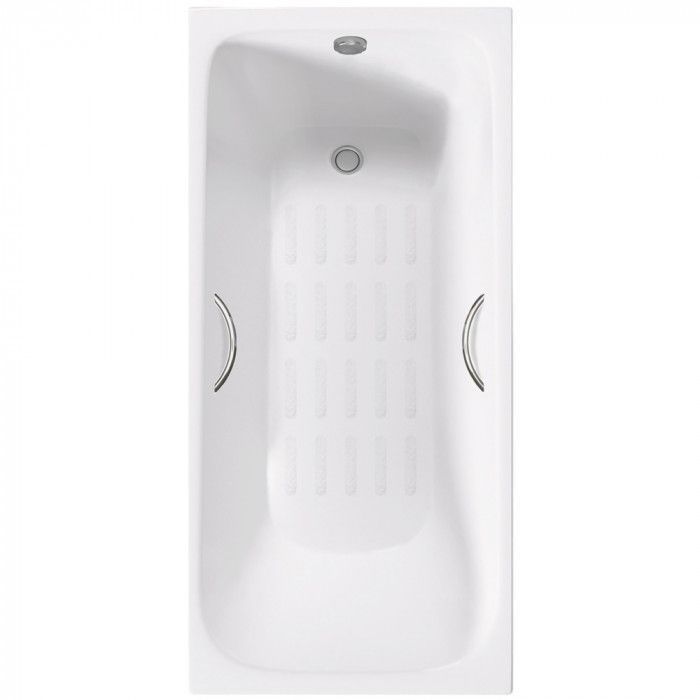 Ванна чугунная Delice Continental PLUS DLR230642R-AS 100х70 пристенная прямоугольная без ножек с отверстиями под ручки