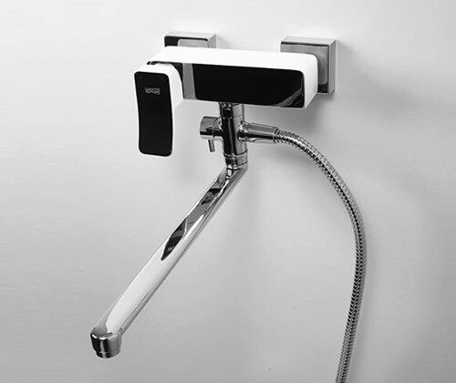 Смеситель для ванны и душа Wasserkraft Aller 1060 WHITE 1062LW настенный белый/хром - фото 2