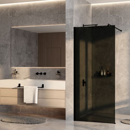 Душевая перегородка Wasserkraft Rur 30W 30W46MB-TG 110х200 стекло тонированное профиль черный