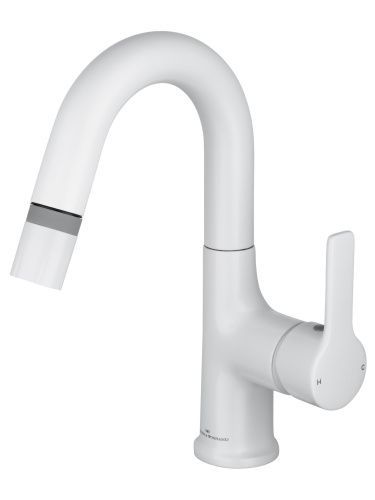 Смеситель Wonzon & Woghand WW-FE01L212-MW на раковину белый