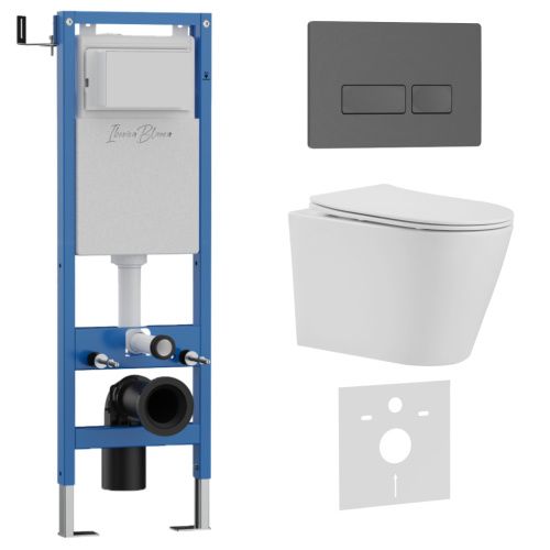 Комплект унитаз с инталляцией и клавишей смыва Iberica Blanca BURGOS ALTO IB.001M.BRA.231.218