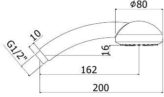 Душевая лейка Paffoni ZDOC081CR цвет хром - фото 2