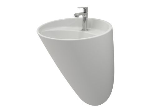 Раковина из сантехнического фарфора Ambassador Queen 116T20102 50х50 подвесная цвет белый 1 отверстие под смеситель