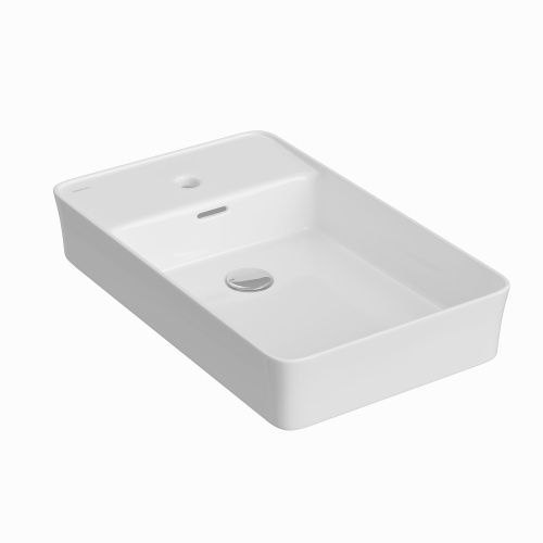 Раковина из сантехнического фарфора Berges Ego SL 182013 60х40 накладная цвет белый 1 отверстие под смеситель