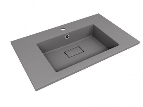 Раковина из искусственного камня Florentina Персона 800 10.240.00800.307 80х50 накладная цвет серый 1 отверстие под смеситель