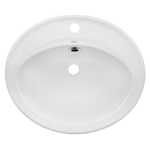 Раковина из сантехнического фаянса Azario AZ-6002 60 см встраиваемая цвет белый 1 отверстие под смеситель