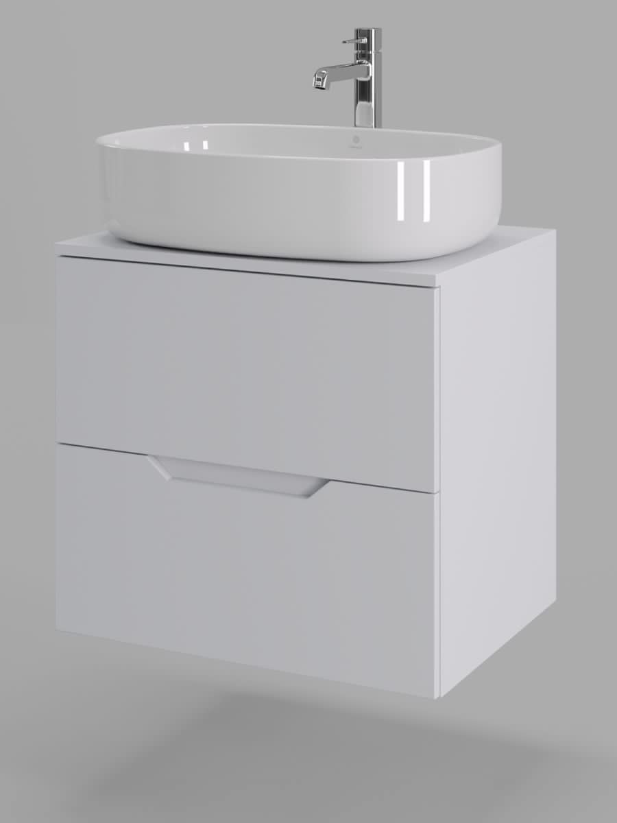 Тумба с раковиной Orange Line Li-60TuwMDF+B08-600W 60х50 подвесная цвет белый