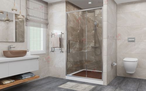 Душевая дверь AvaCan FC120 140х195 стекло прозрачное профиль хром