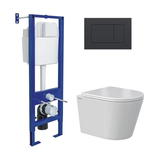 Комплект унитаз с инталляцией и клавишей смыва Berges АТОМ 043385