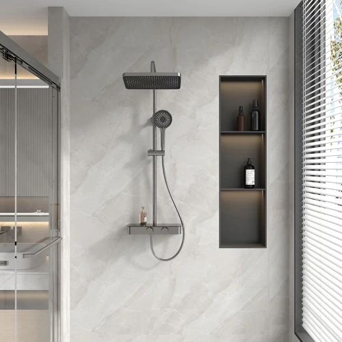 Душевая стойка Veconi FOSSA FO-210-GR-C4 настенная цвет серый