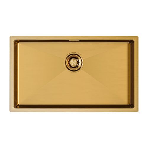 Кухонная мойка Paulmark ALLER 74 UNI PM807444-BG 70х40 цвет золото поверхность брашированная