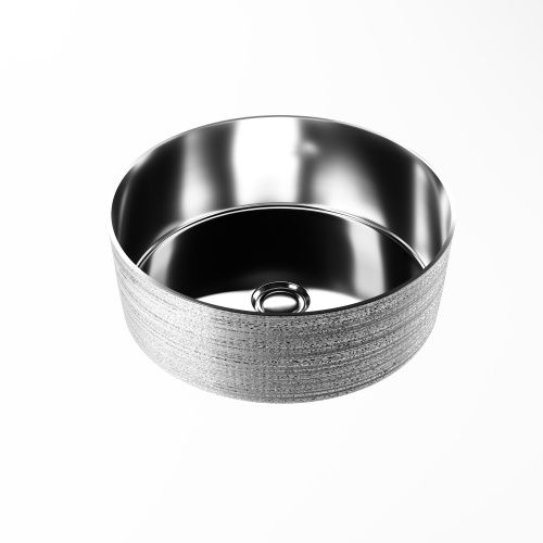 Раковина из сантехнического фаянса Grossman Color GR-5020SS 40х40 накладная цвет серебро без отверстий под смеситель