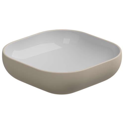 Раковина керамическая GSG Ceramic Design Easy EALAVQU45BI000/034 50х50 накладная цвет белый/бежевый без отверстий под смеситель