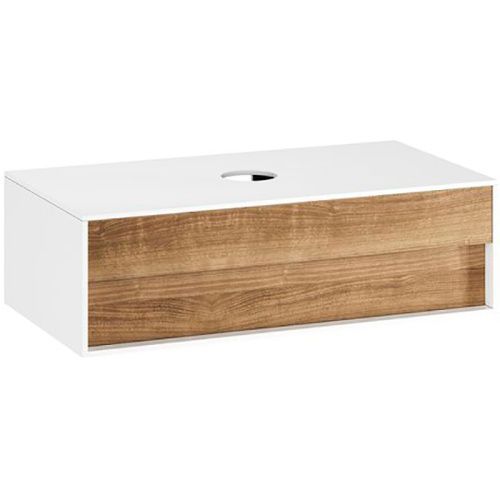 Тумба под раковину Ravak X000001418 100х50 подвесная цвет коричневый/белый