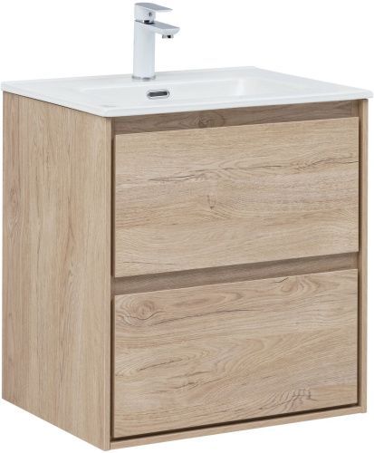 Тумба под раковину Aquanet Милан 00336382 60х50 подвесная цвет бежевый