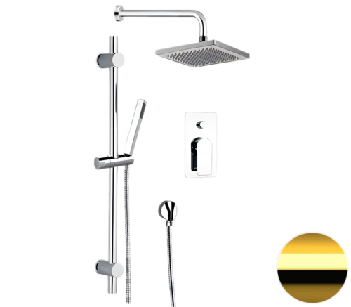 Душевая система Remer Infinity I09S07ODO встраиваемая в стену цвет золото