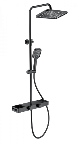 Душевая стойка Wonzon & Woghand WW-B3552-MB настенная цвет черный с термостатом