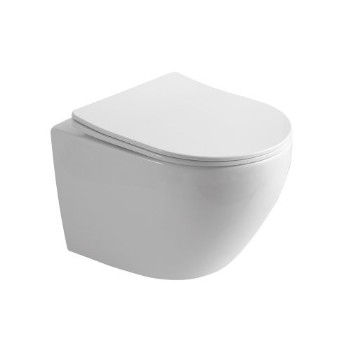 Унитаз подвесной WesnaArt Nova 204-NOV03 белый с сиденьем микролифт безободковый каскадный смыв