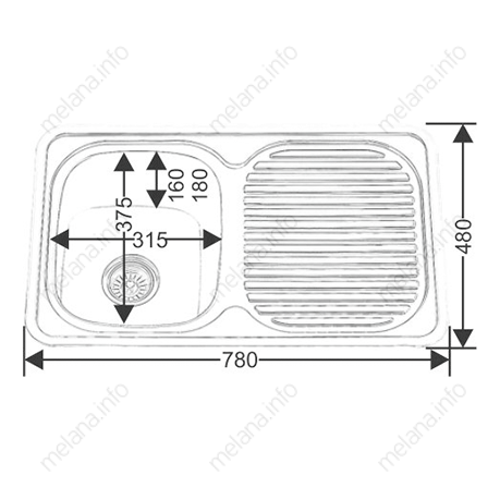 Кухонная мойка Melana 217 t (*10) 78х48 цвет хром - фото 2