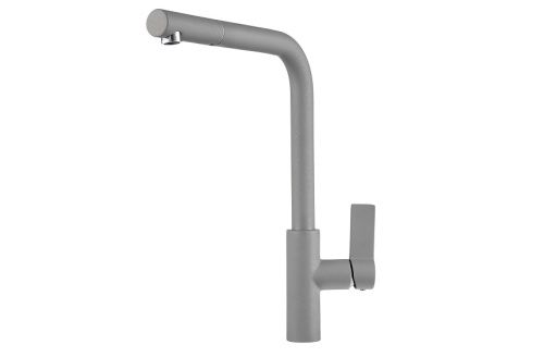 Смеситель для кухни Granula 2502, АЛЮМИНИУМ на мойку серый