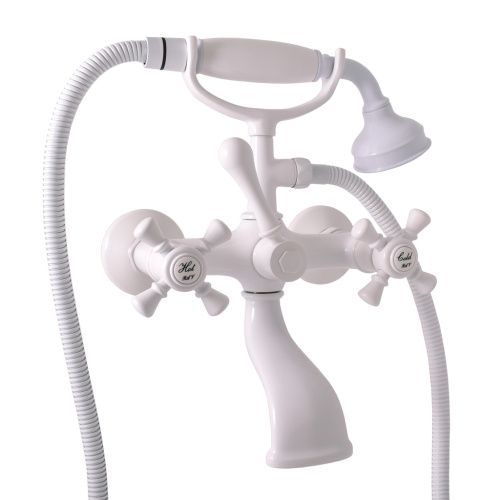 Смеситель для ванны и душа RavSlezak MORAVA RETRO MK359.5/2B настенный белый