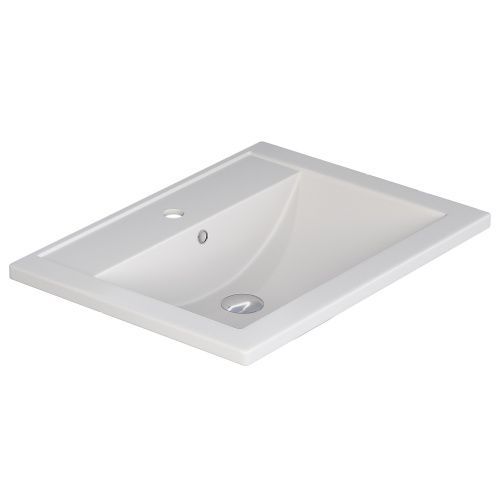 Раковина из искусственного камня Uperwood Foster Quartz 291030051 60х40 полувстраиваемая цвет белый