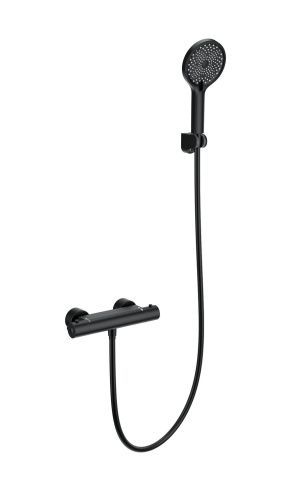 Смеситель для душа Wonzon & Woghand Inn WW-B2003-A-MB настенный черный с термостатом