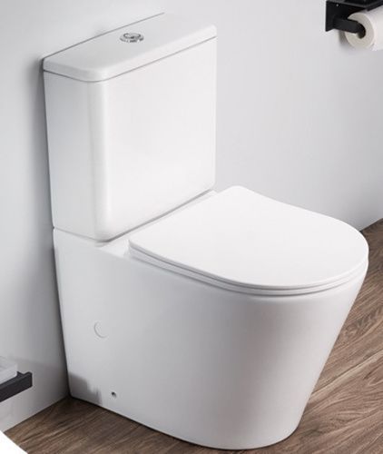 Унитаз напольный с бачком CeramaLux 2179XMW белый с сиденьем микролифт безободковый каскадный смыв