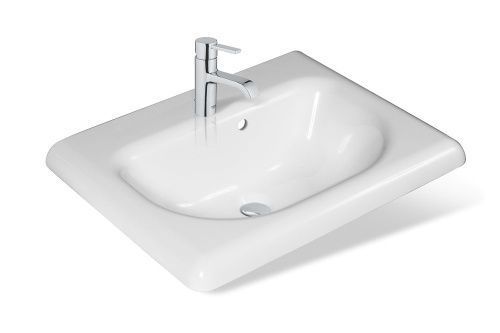 Раковина из искусственного камня Эстет Оливия ФР-00014958 60х50 накладная цвет белый 1 отверстие под смеситель