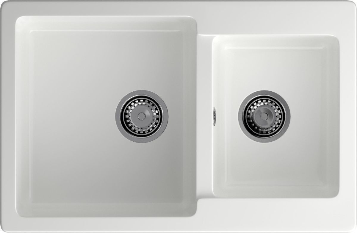 Кухонная мойка Granfest Practik P-780K иней 80х50 цвет белый поверхность матовая