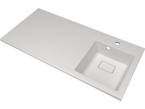 Раковина из искусственного камня Florentina Аванти 1000R 10.310.0R100.201 100х50 накладная цвет белый 1 отверстие под смеситель