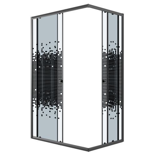 Душевой уголок Niagara Eco NG-1012-14QBLACK 115х80 стекло с рисунком профиль черный без поддона