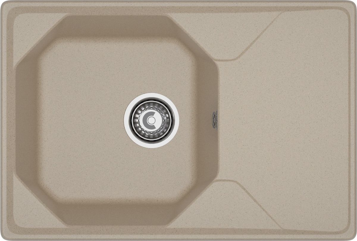 Кухонная мойка Granfest Unique U-740L песочный 75х50 цвет бежевый поверхность матовая