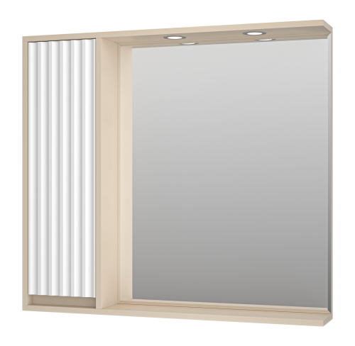 Зеркало-шкаф Brevita Balaton BAL-04090-03-01Л 90х80 подвесной цвет белый/бежевый